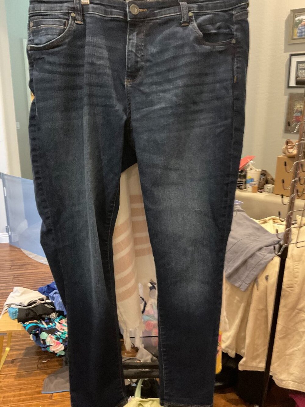 Kut from the Kloth High Rise Skinny Jeans | Dark Indigo Wash | Size 14W |